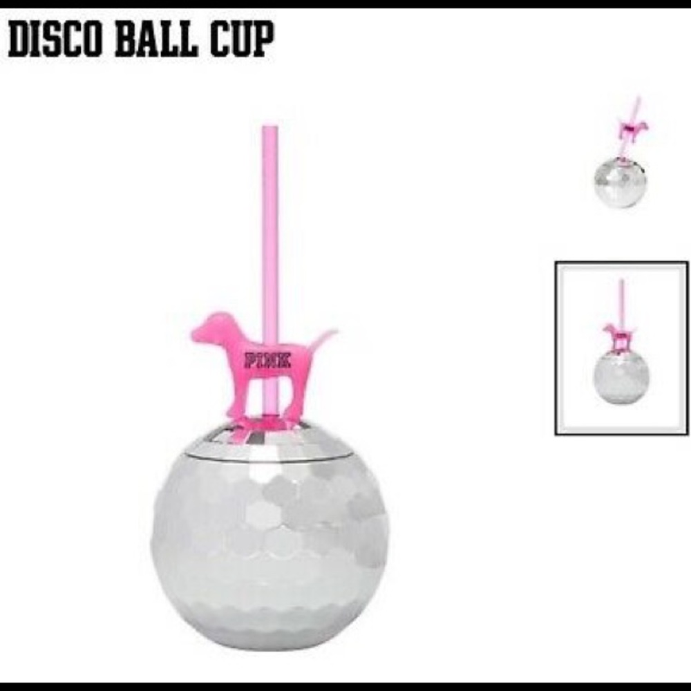 PINK Dog and Disco Ball Cup